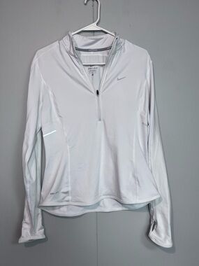 Nike Women’s White Dri-FIT Quarter-Zip Running Jacket